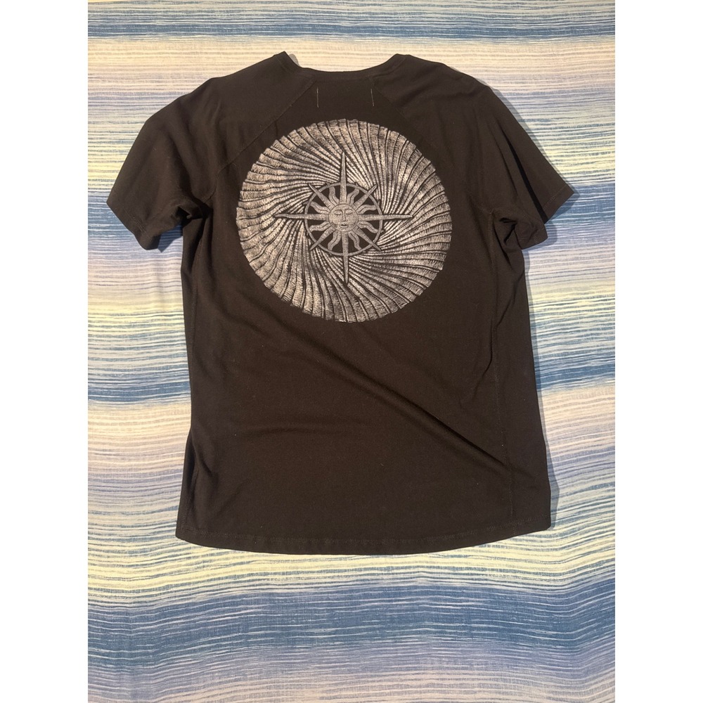 Upcycled Carhartt Force Pocket Tee Celestial Sun Block Print Black Mens Medium